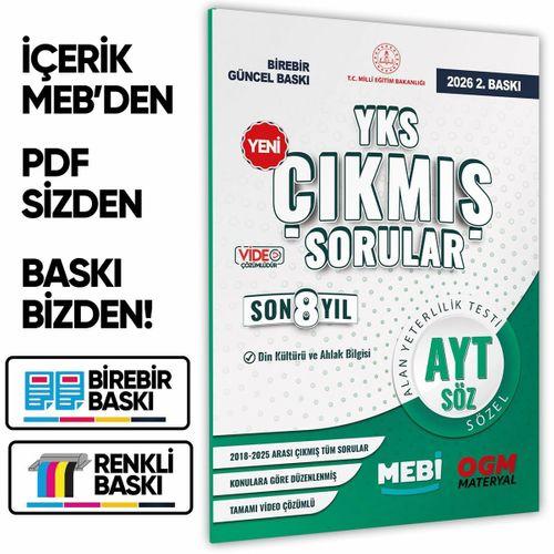 2026 YKS-AYT MEBİ DİN KÜLTÜRÜ ve AHLAK BİLGİSİ ÖSYM Çıkmış Soru Bankası SÖZEL Son 8 Yıl BASKI ÜCRETİ