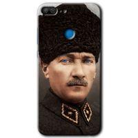 MRCİLETİSİM Honor 9 Lite Kılıf HD Desen Baskılı Arka Kapak + Temperli Cam - Başkomutan Atatürk