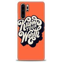 Huawei P30 Pro Kılıf HD Baskılı Kılıf - Know Your Worth + Tam Ekran Koruyucu
