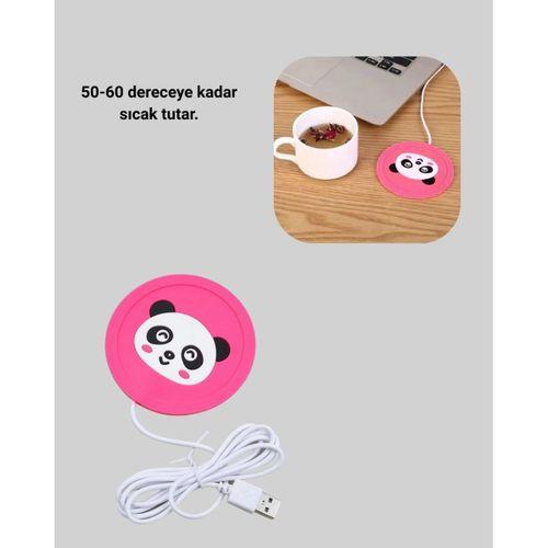 Usb Güçlü Bardak Isıtma Altlığı 1.2m Kablo Silikon Kaymaz Figürlü