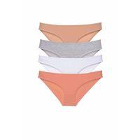 4 adet Süper Eko Set Likralı Kadın Slip Külot Ten Gri Beyaz Pudra