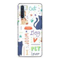 Oppo A91 Kılıf Sevimli Kedi Kopek Arka Kapak Silikon Koruma Full Koruyucu