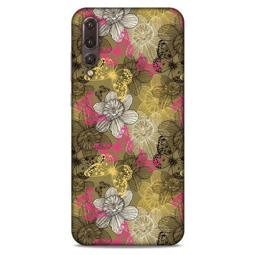 Huawei P20 Pro Kılıf Kelebek Etkisi (37) Silicone Cover Beyaz Açık Yeşil