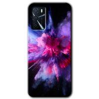 OPPO Oppo A16 Kılıf HD Desen Baskılı Arka Kapak - Color Splash Purple