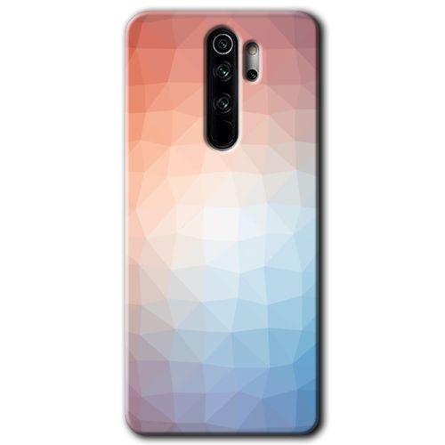 MRCİLETİSİM Xiaomi Redmi Note 8 Pro Kılıf Baskılı Kapak - Polygon Graident 3 + 5D Tam Kaplayan Cam