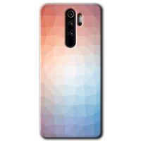 MRCİLETİSİM Xiaomi Redmi Note 8 Pro Kılıf Baskılı Kapak - Polygon Graident 3 + 5D Tam Kaplayan Cam