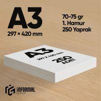 İnformal Fotokopi Kağıdı Premium Kalite A3 250 Yaprak 1 Hamur
