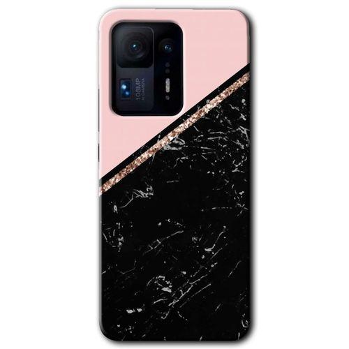 MRCİLETİSİM Xiaomi Mi Mix 4 Kılıf HD Desen Baskılı Arka Kapak+Temperli Cam - Yarım Mermer