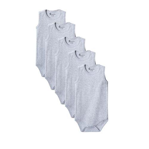 Gri Askılı Body Zıbın 7-12 YAŞ Çocuklar İçin (5 ADET) Alttan Çıtçıtlı Özel Gereksinimli