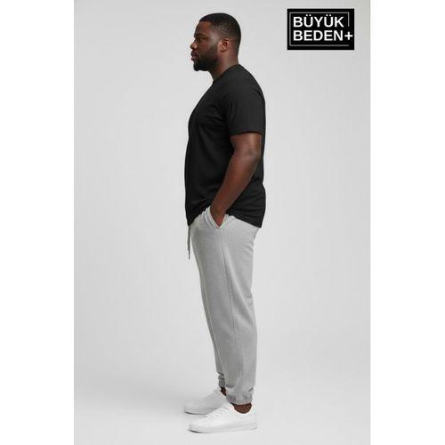 Erkek Büyük Beden BROOKLYN Baskılı Paça Lastikli Rahat Kesim Jogger İnce Eşofman Altı SPR26BEA951-2