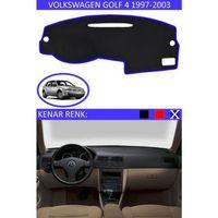 Volkswagen Golf 4 1997-2003 İçin Uygun Torpido Koruma Halısı Siyah Kenar Renk Mavi