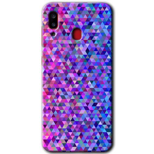 Samsung Galaxy A20 Kılıf HD Desen Baskılı Arka Kapak + Temperli Cam - Pixel Mozaik