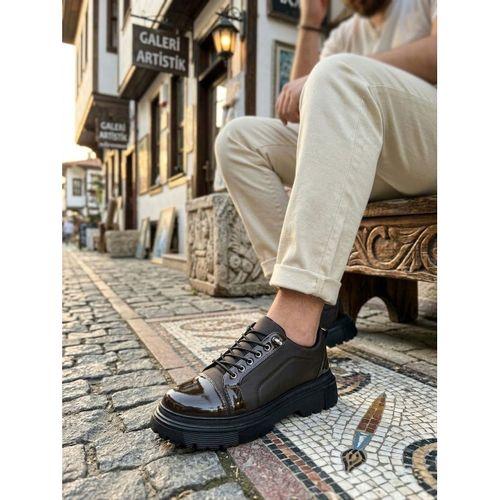 BA0245 Kahverengi Rugan Paraşüt Detaylı Akıllı Lastik Bağcık Yüksek Taban Günlük Erkek Ayakkabı