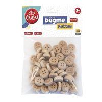 Bubu Ahşap Düğme 1,2Cm 50 Adet 2Cm 10 Adet - 2 paket
