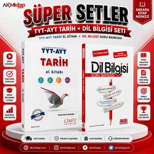 Limit TYT AYT Tarih El Kitabı ve AKM Dil Bilgisi Soru Bankası Seti 2 Kitap