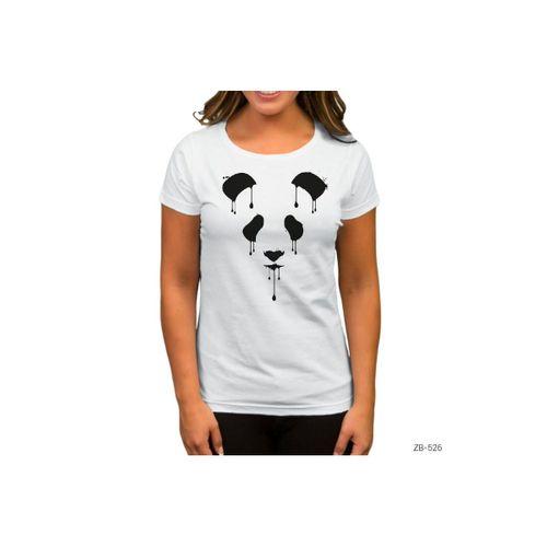 Panda Sad Beyaz Kadın Tişört