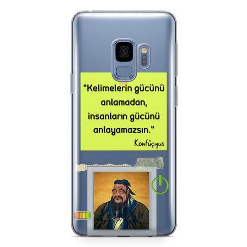 Samsung Galaxy S9 Kılıf Caps Konfucyus Arka Kapak Koruma Desenli Full Koruyucu