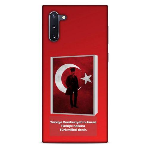 Samsung Galaxy Note 10 Kılıf Atatürk (4) Koruma Kılıfı Kırmızı