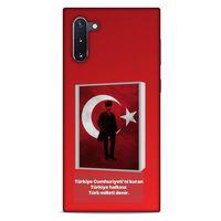 Samsung Galaxy Note 10 Kılıf Atatürk (4) Koruma Kılıfı Kırmızı