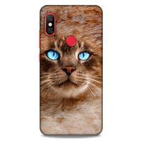 Lopard Xiaomi Redmi Note 6 Pro Uyumlu Kılıf Kediler (41) Tank Kılıf Haşin Mavi Göz