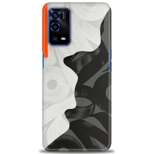 Oppo A55 Kılıf HD Baskılı Kılıf - Turuncu Çizgi + Tam Ekran Koruyucu