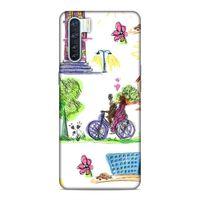 Oppo A91 Kılıf Pembe Sehir Arka Kapak Silikon Koruma Full Koruyucu