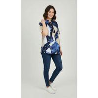 Desenli Püsküllü Viskon Bluz Bebe Yaka Kısa Kollu Big Size Rahat Kesim - Desenli