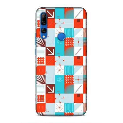Huawei Y9 Prime 2019 Uyumlu Kılıf Insomnia (33) Hybrid Kılıf Turkuaz Kırmızı