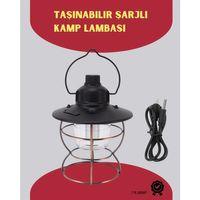 Usb Şarjlı Retro Led Kamp Feneri – 4 Işık Modu, Su Geçirmez, Taşınabilir