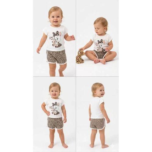 1/4 Yaş Leopar Tavşan Baskılı Çocuk Takımı