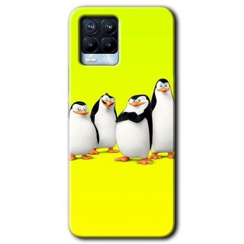 MRCİLETİSİM Realme 8 Pro Kılıf HD Desen Baskılı Arka Kapak + Temperli Cam - Penguenler