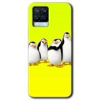 MRCİLETİSİM Realme 8 Pro Kılıf HD Desen Baskılı Arka Kapak + Temperli Cam - Penguenler