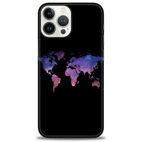 iPhone 13 Pro Max Kılıf HD Baskılı Kılıf - Dünya Haritası + Tam Ekran Koruyucu