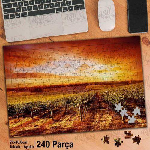 Asil Hobi Tarla - Bağ - Çiftçi - Doğa- Manzara Yapboz-ayak Destekli Çerçeveli 240 Parça Puzzle