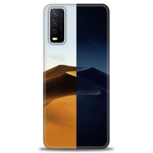 Vivo Y20S Kılıf HD Baskılı Kılıf - Gece ve Gündüz + Tam Ekran Koruyucu