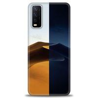 Vivo Y20S Kılıf HD Baskılı Kılıf - Gece ve Gündüz + Tam Ekran Koruyucu