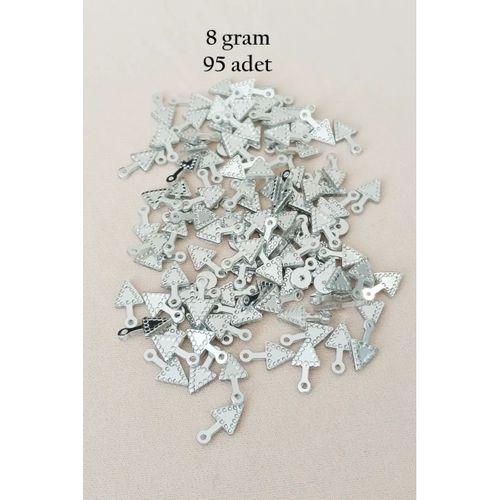 Oya Abiye Bileklik Kolye Pleksi Metalik Plastik Pul Gümüş Renk 8 gram 95 adet - BNC505