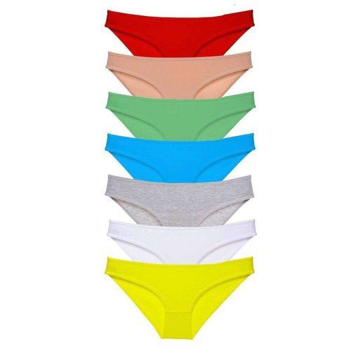 7 Adet Süper Eko Set Likralı Kadın Slip Külot Çok Renkli