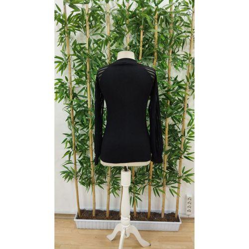 Kadın Uzun Kollu Tül Detaylı Bisiklet Yakalı Kaşkorse Bluz