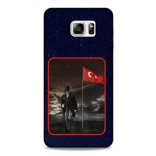 Samsung Galaxy Note 5 Kılıf Atatürk (40) Fit Silikon Kılıf Gece Yıldızlar