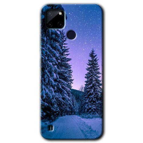 Realme C21 Kılıf Baskılı Arka Kapak - Kış Manzarası +Tam Ekran Koruyucu
