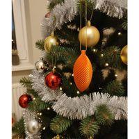 Turuncu Uzun Spiral Desenli Dekoratif Yılbaşı Süsü