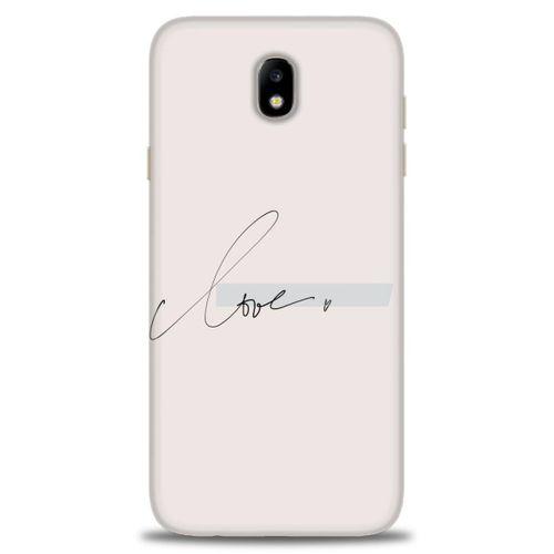 Samsung Galaxy J7 Pro / J730 Kılıf HD Baskılı Kılıf - Love + Tam Ekran Koruyucu