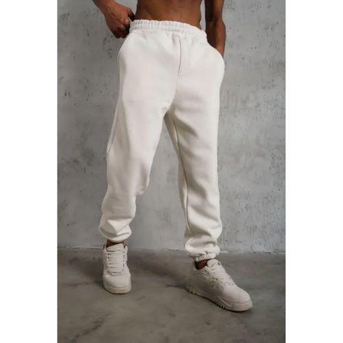 Erkek Üç İplik Alt Eşofman Lastikli - Beyaz