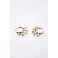 Yuvarlak Taşlı Shakira Küpe - Altın