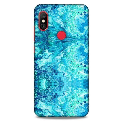 Mermer Desenli (36) Tema Glitter Kılıf Deniz Mavisi Xiaomi Mi A2 Lite Kılıf