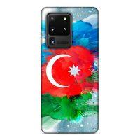 Samsung Galaxy S20 Ultra Uyumlu Kılıf Azarbaijan (15) Antişok Kılıf Bayrak İllustre