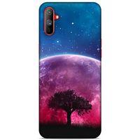 Lopard Oppo Realme C3 Uyumlu Kılıf Gece'S (39) Liquid Crystal Kılıf Pembe Ay