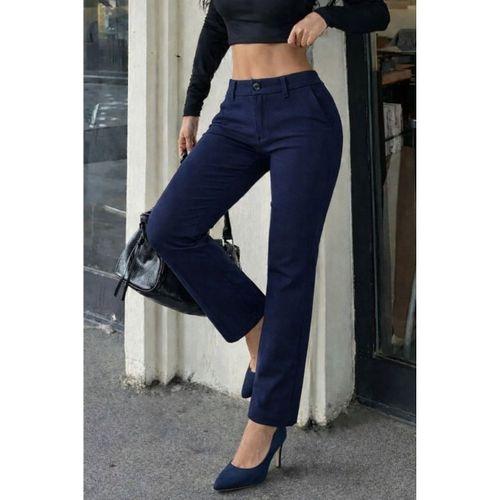 Kadın Düşük Bel Cepli Dar Paça Atlas Pantolon