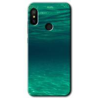 Xiaomi Mi A2 Lite Kılıf HD Desen Baskılı Arka Kapak+Temperli Cam - Derin Deniz